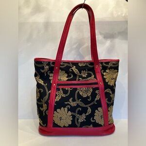Canvas and leather tote